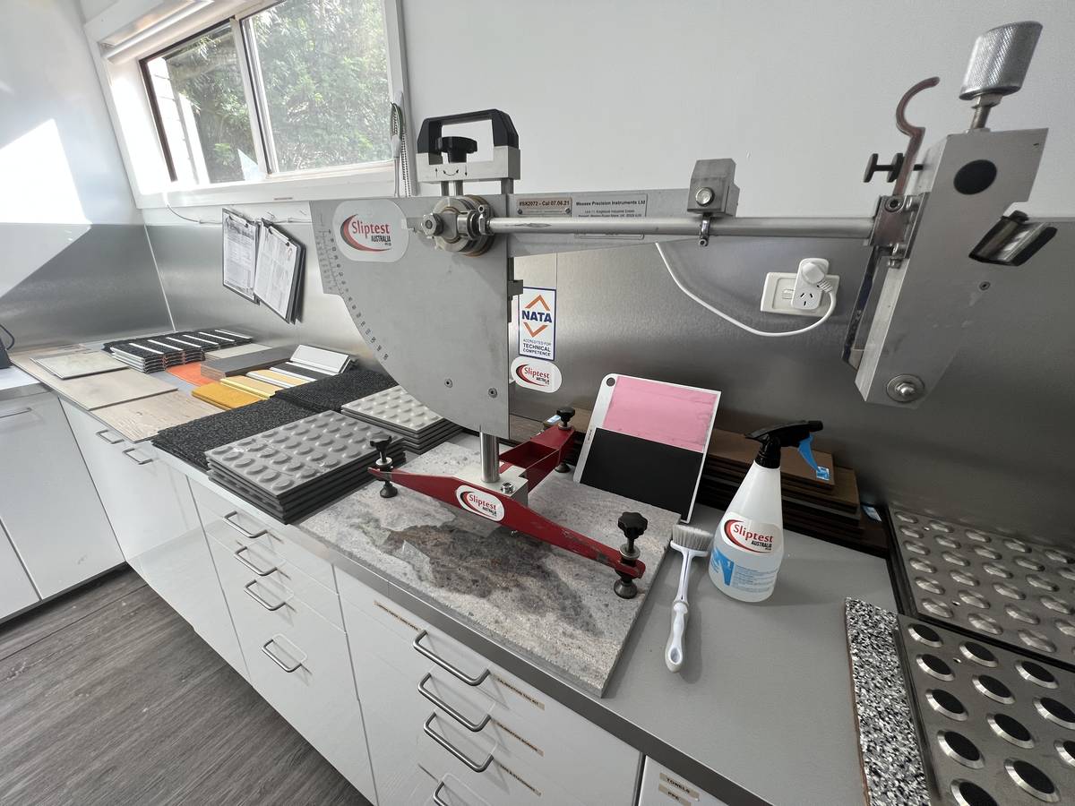 Sliptest Australia NATA accredited laboratory product classification testing