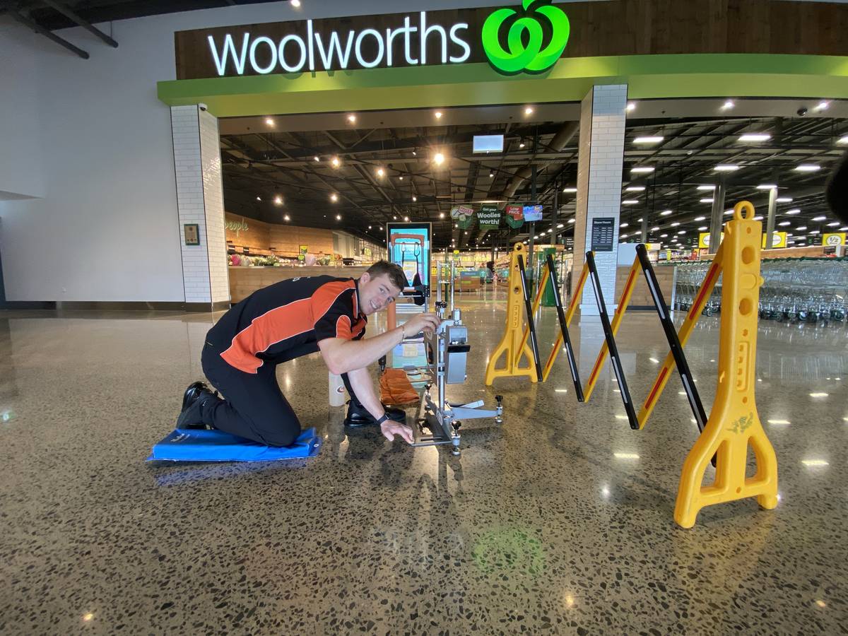 Sliptest Australia testing commercial retail floors Woolworths